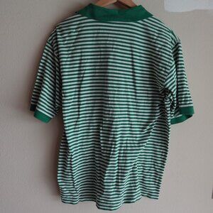 Masters Green and White Striped Golf Polo